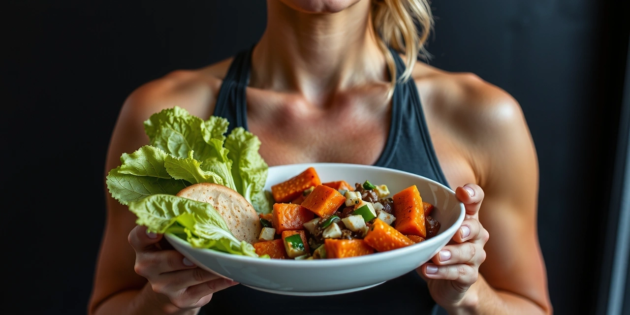 Sportler bei der Einnahme von gesunden Lebensmitteln